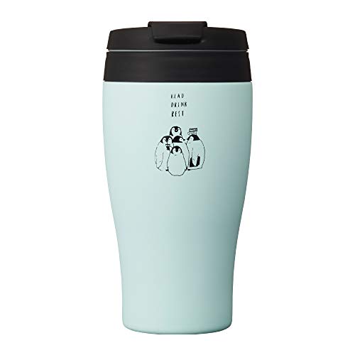 ドウシシャ タンブラー ふた付き コンビニマグ 真空断熱 360ml アニマルブック ペンギン ブルー ABCT360PG