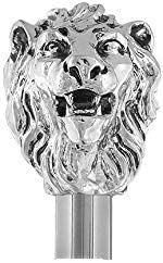 Cabeza de bastón de león de plata esterlina, mango de bastón para bastón de madera