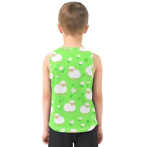 J JOYSAY Sheep Meadow Flower Boys Tank Top Sleeveless Muscle Shirts Quick Dry Kids T-Shirts 3-15T3