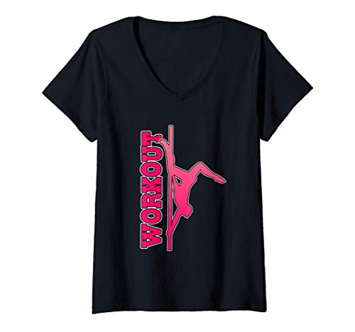 Mujer Workout Funny Pole Dancing Upside Down Exercise Joke Gift Camiseta Cuello V