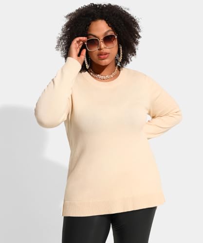 RITERA Plus Size Sweater for Women Pullover Crewneck Knit Side Split Sweatershirt Winter Casual Basic Oversize XL-5XL3