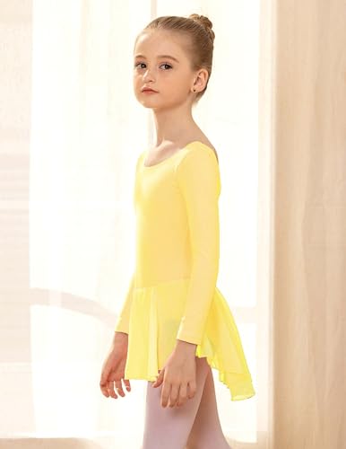 Image of Arshiner Kids Girls Classic Long Sleeve Leotard Dance Ballet Dress