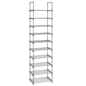 SONGMICS schoenenrek met 10 planken, groot metalen schoenenrek, DIY, standplank, ruimtebesparend, multifunctioneel…