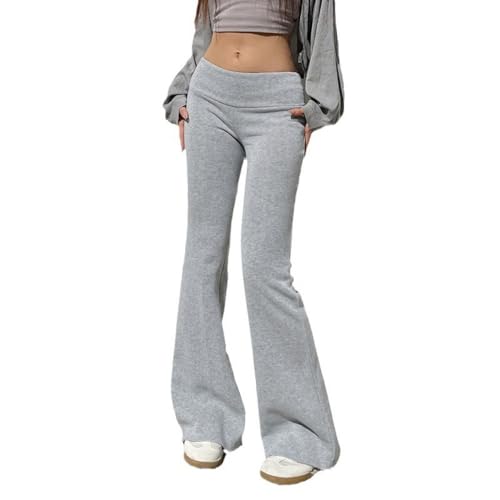 OCUH Bell Bottom Jeans for Women - Low Rise Vintage America Y2k Flared Jeans (Grey, M, Medium)