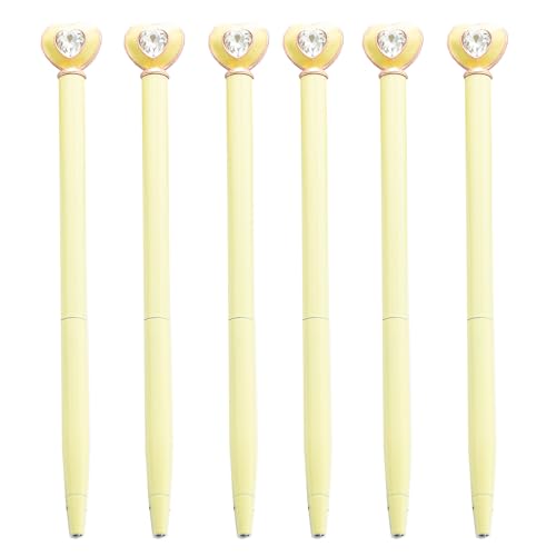 6 bolígrafos con forma de corazón de amor, escritura suave de 1,0 mm, firmas decorativas de papelería
