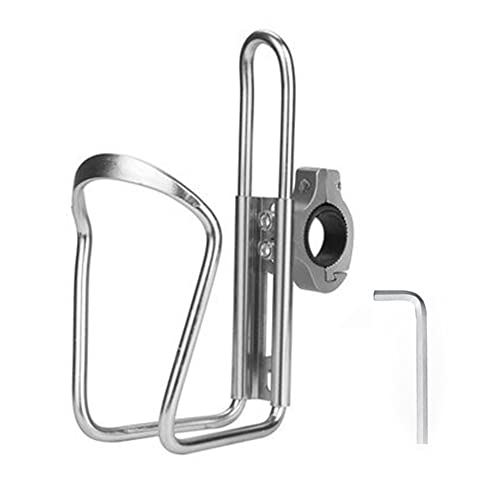 Tobefore Universal Bike Water Bottle Holder Aluminum Alloy Lightweight Bicycle Bottle Cage with Clamp Bracket Mounted on Cycling Handlebar or Bike Frame