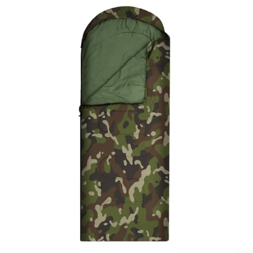 FACULX Saco de dormir de camuflaje para todo tipo de clima, comodidad portátil al aire libre, poliéster 170T impermeable, equipo de camping versátil para adultos y niños