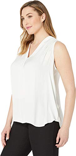 Vince Camuto Specialty Size Womens Plus Size Sleeveless V-Neck Rumple Blouse New Ivory 3X (Us 22W-24W) #TOP1