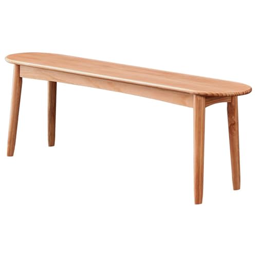 Bed End Benches Wooden,Mid-Century Solid Wood Dining Bench Rounded Corner Bedroom Bench Versatile Hallway Seat for Living Room Entryway and End of Bed - Stylish & Functional Furniture