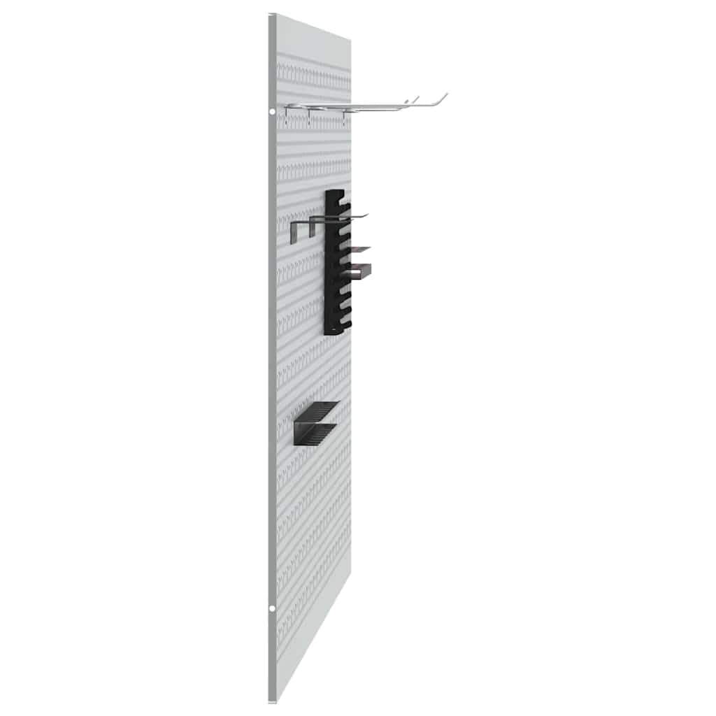 Juego de 2 paredes para herramientas, 100 x 80 cm, soporte para herramientas para taller, pared perforada para montaje en pared de madera y acero, sistema de organización para garaje