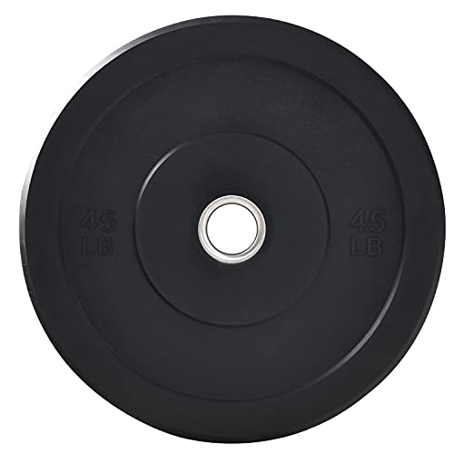 Bumper Plates 2-Inch Olympic Weight Plate for Strength Training Weightlifting Crossfit, LB Bumper Plates Weights Set (2x45lbs)