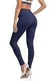 Kotii Women's High Waist Soft Full Length Leggings, Navy, Plus Size