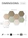 Fluxynara Hexagon Cork Board Alternative for Walls Decor-8-Pack Felt Bulletin Board Tiles,with 30 Pushpins,50 Adhesive Tabs for Office,Classrooms & Home Pin Board Felt Board-Linen Dusk