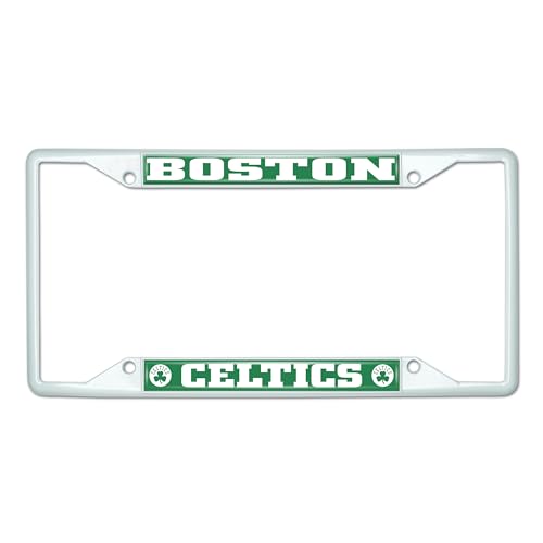 FANMATS 44126 NBA - Boston Celtics License Plate Frame - White – Easy Installation on Truck, SUV, Car - Ideal Gift for Die Hard NBA Fan
