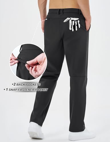 TACVASEN Winter Golf Pants for Men Fleece Lined Work Business Casual Dress Slacks Water Resistant Stretch Warm Trousers2