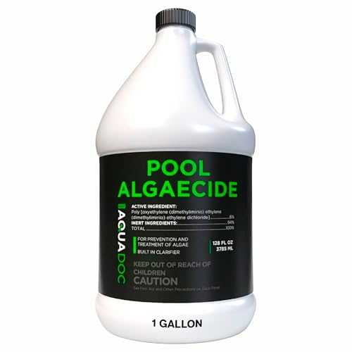 AquaDoc Liquid Algaecide for Swimming Pools - 128 oz - Treats Up to 10,000 Gallons - Non-Foaming, Copper-Free Formula for Pool Algae Control with Built-in Clarifier - Made in USA