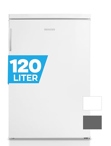 HEINRICHS Getränkekühlschrank 120L klein kompakt leise: 40db mit Gefrierfach( 13L) Mini-Bar; Tisch-Kühlschrank; Mini Kühlschrank mit Gefrierfach; perfekt geeignet für Büro Camping Garten Outdoor,weiß