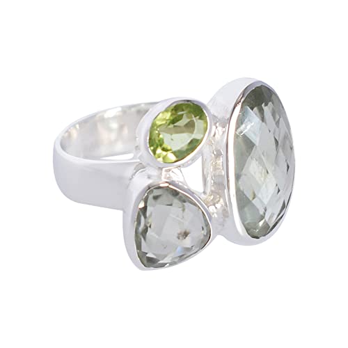 Bague améthyste verte naturelle et péridot pour sublimer vos looks