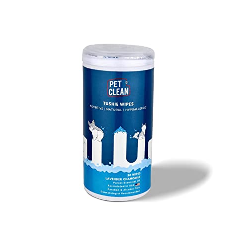 Pet Clean Lavender Chamomile Tushie Wipes – Gentle Care for Dogs, & Pets Cats – 50 Count (Pack of 1)