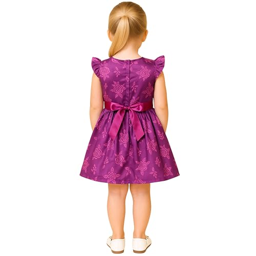 Image of TotzTouch Baby Girls Gathered Floral Printed Dress