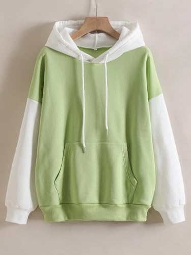 TAGAS Unisex Color Block Hoodies for Men & Women – Casual Oversized Pullover with Kangaroo Pocket & Drawstring Hood|Winter wear for Womens|