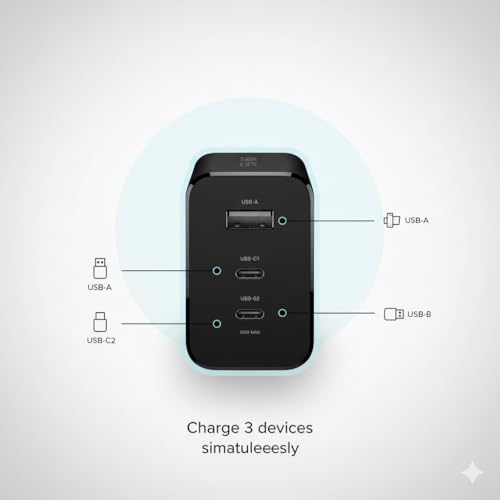 Image of 65w PD PPS USB-C Power Adapter Compatible with Nothing Phone 4 /4(a) /4(a) pro (2026) /3a Pro /3a /3 /2a plus /2a /2 /1Phone| Rapid Charging wall Charger | Original Charging Speed