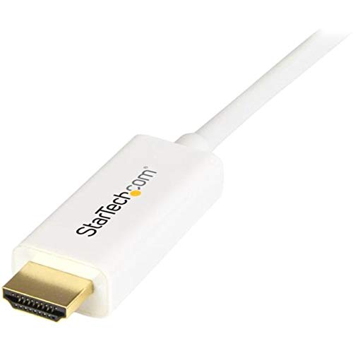 Miniatura 5 de StarTech.com Cable convertidor Mini DisplayPort a HDMI, adaptador mDP a HDMI con cable integrado, (M  M) Ultra HD 4K, color blanco (MDP2HDMM1MW)