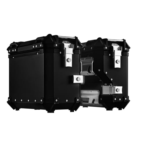 Valigie Laterali In Alluminio Per Moto 38L Tour Trunk Borse Da Sella Rigide Universali Borse Laterali Per Moto Impermeabili E Anticollisione Con Serratura Di Sicurezza Per Bagagli Del Casco Black,C