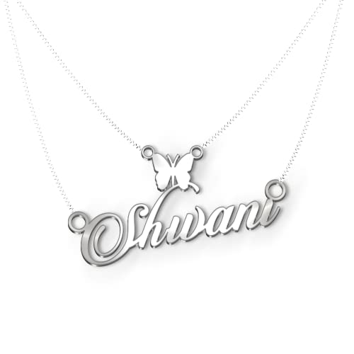 Image of Shivani Cursive Gold & Silver Name Pendant Necklace, Best Jewelry Gift for Girls.