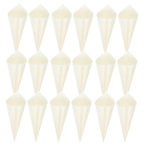 Cabilock 100pcs Wooden Egg Roll Container Ice Cones Food Cones Wooden Food Holder