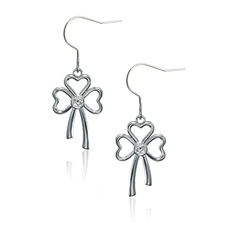 Titanium Earrings Pure Titanium Ear Fish Hook for Sensitive Ears Plant Drop Earrings Sunflower/Ginkgo Leaf/Maple Leaf/Celtic Clover Dangle Earring for Women Girls, Titanium, No Gemstone Cover