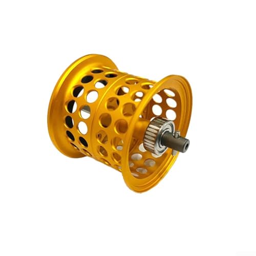 Carrete de fundición para ABU Garcia SX Series 3600/3601 Mag SR SW, carrete de aleación de aluminio poco profundo de 7.1g con rodamiento, pieza de repuesto de bricolaje (oro)