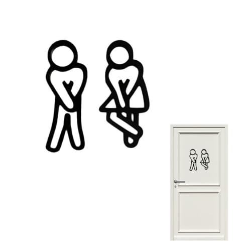 ARYIMYDP Stickers WC Humoristiques - Signalétique Toilettes Autoadhésive pour Intérieur/Extérieur, Plaque de Propreté avec Décoration Salle de Bain pour...
