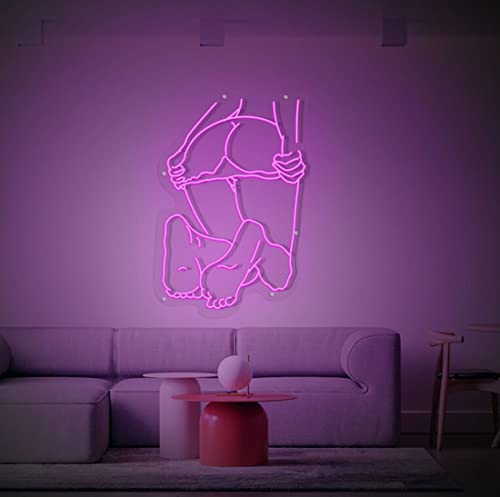 Image of Neon Sign Custom Neon Signs 26 inch 3D Wall Art Sliding Panty Neon Signs for Wall Decor,Game Room,Bedroom, Party, Holiday Gifts for Women,Size:65cm