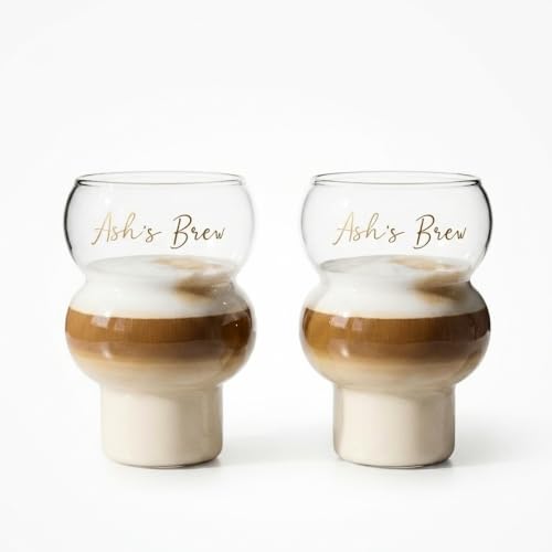 Image of PEBELLIFEWARE Viral Bubble Glass Tumblers (Set of 2) - Hand-Blown Borosilicate Clear Drinking Glasses 550ml for Coffee, Cocktail, Matcha & Smoothie - Microwave & Dishwasher Safe