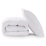HIG Edredón de 135 x 200 cm con almohada, edredón para todo el año con relleno de microfibra de 250 g/m², almohada de 80 x 80 cm, certificado Oeko Tex, suave, lavable, para dormitorio, habitación de