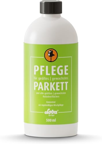 LOBA Home Parkett-Pflege für geölte & gewachste Böden - 500ml Konzentrat für 50L | Effektive 2in1 Holz-Boden Wisch-Pflege | pH-neutral & Umweltfreundlich | Parkett Pflegemittel für Holz & Laminat