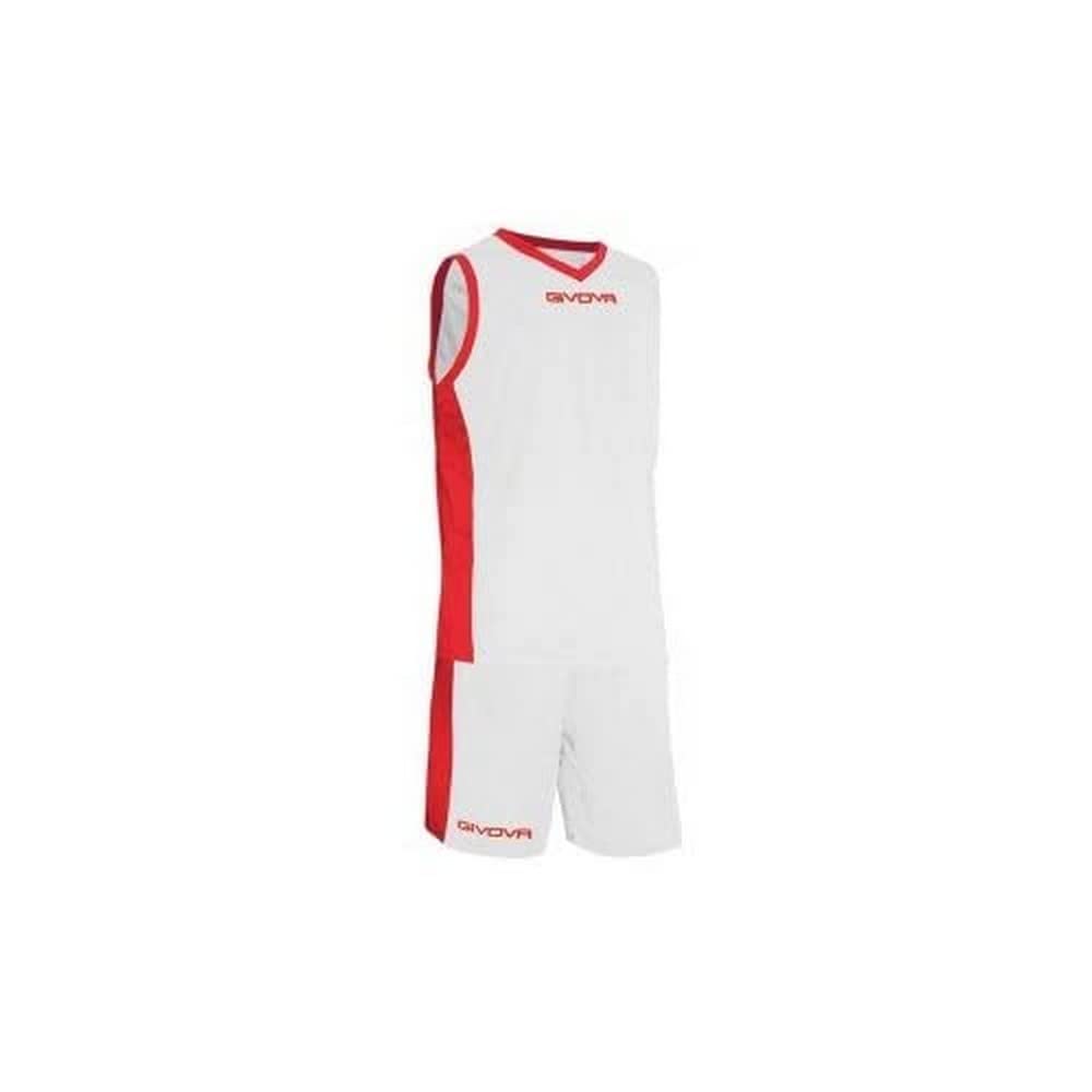 givova Power Kit Basketball, Men's, Power, Multicolore (Bianco/Rosso), 2 XL