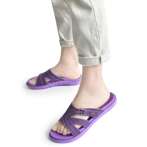 Image of KuaiLu Womens Fashion Orthotic Slides Ladies Athletic Yoga Mat Memory Foam Walking Sandals Thick Cushion Recovery Summer Beach Slippers Comfortable Plantar Fasciitis Arch Support