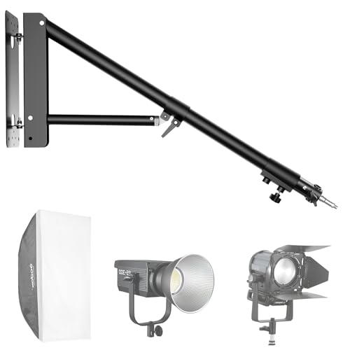 Wall Mount Triangle Boom Arm 70inch /180cm，Flexible Rotation, Save Space, Camera Wall Mount Cellphone Tripod Mount Adapter, Zecti Universal Smartphone Holder
