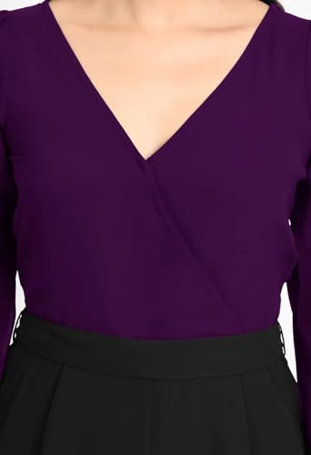 Image of V&M Women's Black V-Neck Jumpsuit | Full Sleeve Straight-Leg One-Piece with Side Pockets | Elegant Western for Office, Party & Evening Outfits