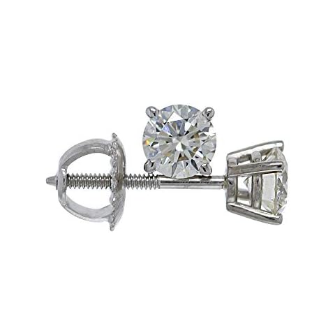 New World Diamonds IGI Certified 0.75 Carat Lab-Created H-J Diamond Stud Earrings 14kt White Gold VS2-SI1 Clarity Cover