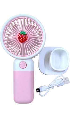 Image of Portable Handheld USB-C Rechargeable 3 Adjustable Speeds Mini Fan for Home Office & Outdoors (Purple)