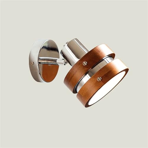 Lámpara de pared de madera giratoria para mesita de noche pequeña 6