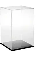 Caixa Expositora em Acrílico Transparente- base cor preta (15x15x25(h))