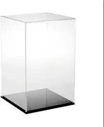 Caixa Expositora em Acrílico Transparente- base cor preta (15x15x25(h))