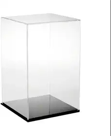 Caixa Expositora em Acrílico Transparente- base cor preta (15x15x25(h))