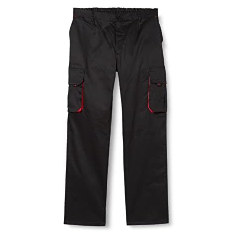 Pantalón Multibolsillos Velilla 103004/C0-12/T44 Negro y Rojo Cover