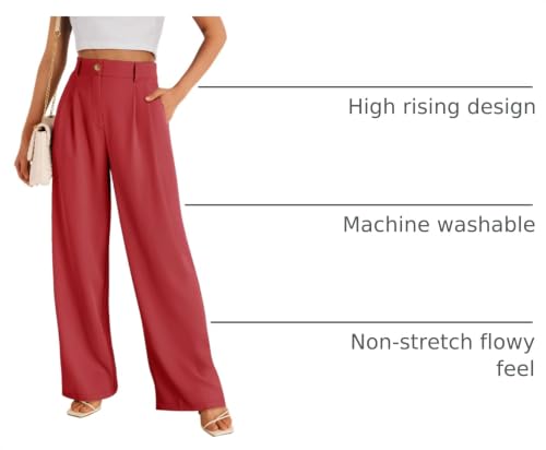 Image of LILLUSORY Womens Wide Leg Dress Work Flowy Pants Business Casual Outfits