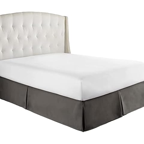 HC Collection Bed Skirt, Soft Microfiber Box Spring Cover, Bed Skirting Queen Size, 14" Inch Drop, Wrinkle & Fade Resistant - Gray Cover